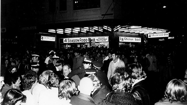 Police clash with protestors during the 1978 Mardi Gras march. Picture: Ross MacArthur / John Cousins, Campaign Collection, Australian Lesbian and Gay Archives Source: News.com.au
